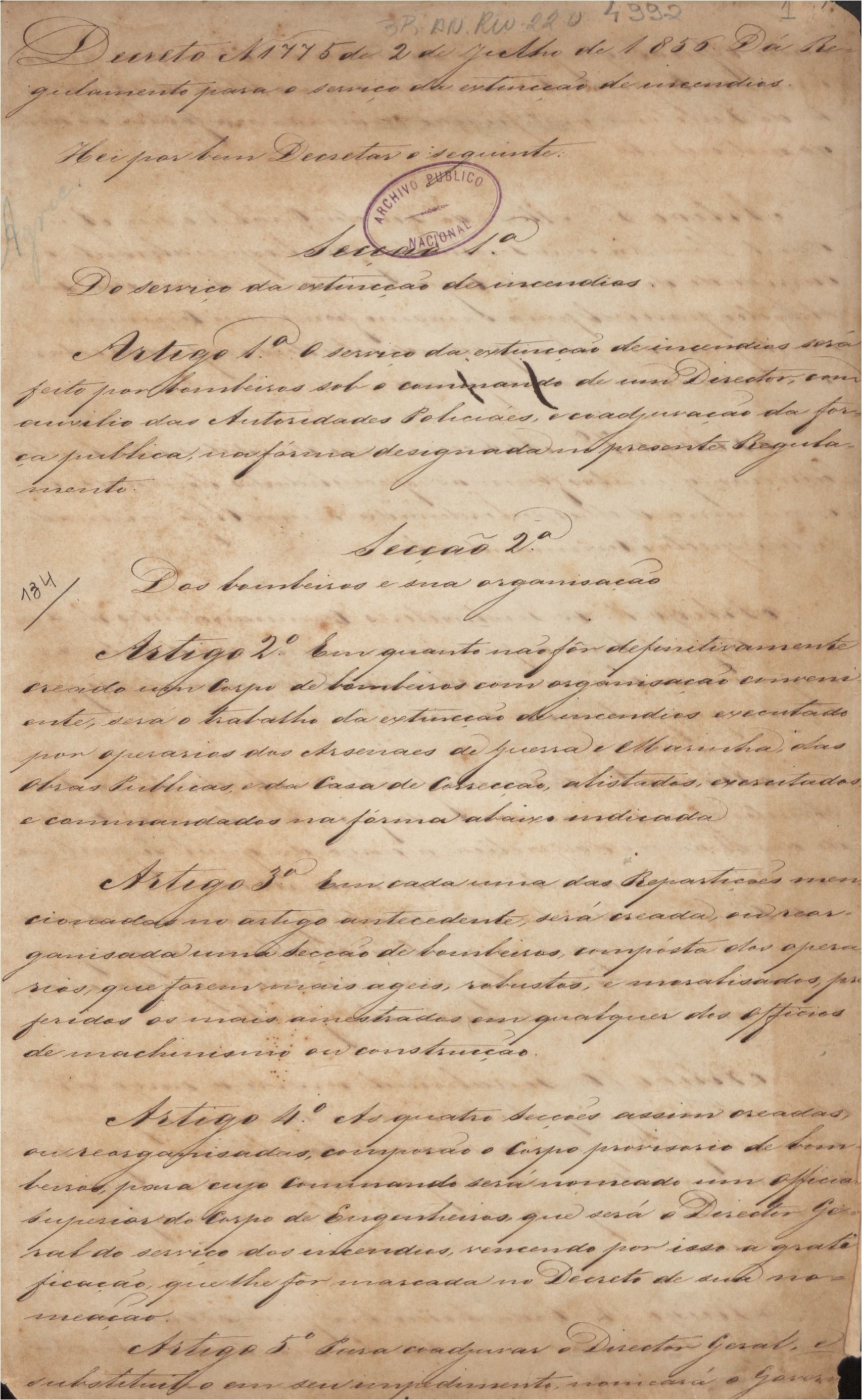 Decreto de criação CBMERJ